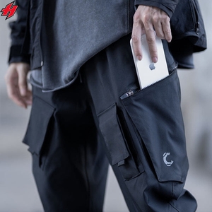 Cyberpunk Ninja Pantalon Techwear Bandage Poches zippées Pantalon cargo Joggers Hommes Noir Hip-hop Streetwear Pantalon - Product Image 4
