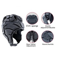 Casque de rugby Softshell en cuir PU, protection de la tête pour adulte, design personnalisable