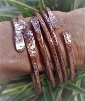 Brazalete Magnético de Cobre Martillado, Cobre Natural Puro Hecho a Mano, Brazalete Terapéutico para la Artritis