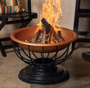 Brasero d'extérieur en fonte à motif treillis, motif ajouré unique améliorant la circulation de l'air et l'efficacité thermique, disponible à prix de gros - Product Image 6