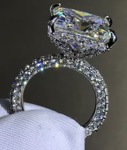 Princess Cut Diamond Moissanite Diamond <b>Ring</b> <b>925</b> Sterling <b>Silver</b> Gift For Her - Product Image 4