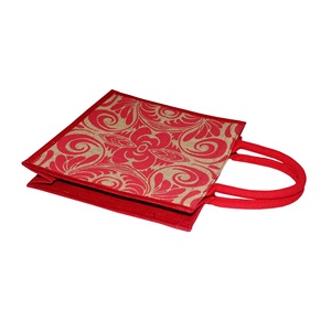 Sac fourre-tout d'épicerie imprimé personnalisé de taille moyenne toile de jute toile de jute toile de jute plage publicité fourre-tout poignées en corde pour emballage de cadeaux - Product Image 5