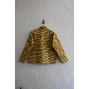 Veste matelassée en coton imprimé floral tissé |   Vêtement d'hiver réversible à manches longues et boutons, respectueux de l'environnement - Product Image 4