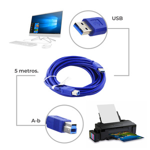 <b>USB</b> 3.0 <b>Cable</b> for <b>Printer</b> 5M A-B with 5GBPS Speed 1M Pure Copper and Plastic Jacket Fast Charging 6A and 5A Micro-<b>USB</b> Type - Product Image 2