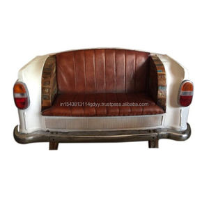 Ambassador Car Body Sofá Asiento de cuero Recuperado Juego de mesa de comedor moderna para el hogar u oficina Muebles de comedor de metal - Product Image 4
