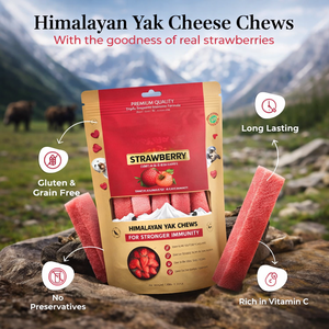 Golosinas Masticables Suaves de Leche de Yak del Himalaya con Fresa, de Larga Duración, Altas en Proteínas, Sin Granos, de Rápida Absorción, para la Salud Dental e Inmunológica de Perros y Gatos - Product Image 3