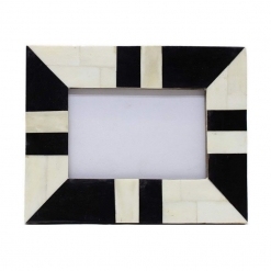 Decoración moderna personalizable para el hogar, marcos de fotos de metal y madera, diseño de incrustaciones de hueso para sala de estar - Product Image 2