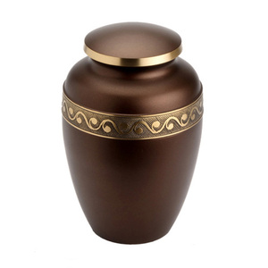 ทองเหลืองโบราณเสร็จสิ้นการแกะสลักเผาศพโกศศพขี้เถ้าพรีเมี่ยมที่มีคุณภาพที่ขายดีที่สุดมนุษย์เถ้ากระดูกโกศ - Product Image 1