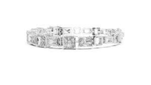 Pulsera de Lujo de 14g con Diamante Cultivado en Laboratorio con Corte Radiante Esmeralda, Certificado por VDS IGI, Plata 925 con Baño de Rodio, para Aniversario de Bodas - Product Image 3