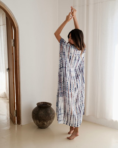 Moderno Vestido de Verano con Cuello en V Profundo, Hecho a Mano, con Estampado Floral y Animal, de Poliéster y Rayón, para Resort, Fiesta, Boho, Playa - Product Image 4