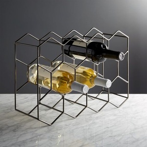High Quality Metal Wine Bottle Rack <b>Tabletop</b> Drinkware <b>Storage</b> Holder for Bar & Restaurant Decor - Product Image 6