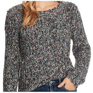 Maglione Casual da Donna Cece, Maniche Lunghe Sottili, Multicolore, Collo Tondo, Nero Grigio con Logo Frontale, Taglia Media - Product Image 3