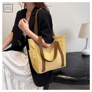 Nuevo estilo de moda Ecológico Compras Mujeres Bolsa de lona con bolsillo Algodón Gran capacidad Bolsa de lona de algodón orgánico - Product Image 6