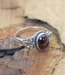 Nueva llegada auténtica sólida Plata de Ley 925 turmalina rosa oscuro cabujón ovalado bisel ajuste Baho delicado minimalista anillo de mujer - Product Image 4