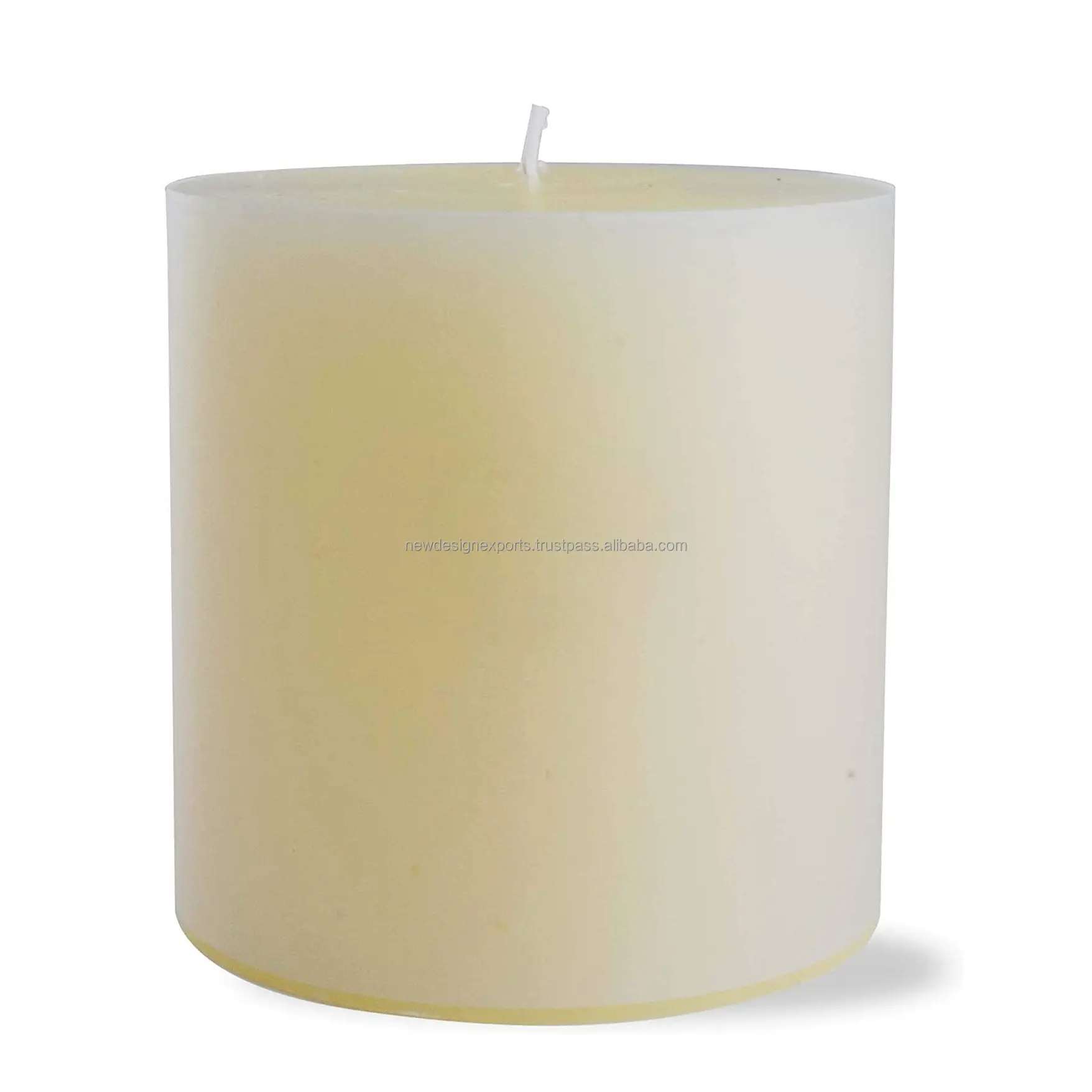 4x4 Ivory Pillar Candle Unscented Drip-free Long Burning Hours for Home Decor Wedding Parties