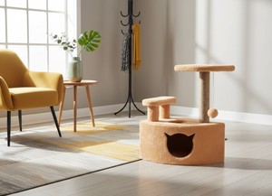 High-quality Amistar <b>scratching</b> post "Ginger Cottage", eco-friendly and durable. Suitable for all breeds and sizes. - Product Image 4