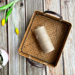 Bandeja para servir de ratán artesanal con patrón elegante de moda, perfecta para Decoración de mesa de café, aperitivos y bebidas - Product Image 6