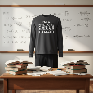 Camiseta de manga larga Soy un genio cuando se trata de matemáticas - Product Image 1