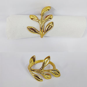 ห่วงรัดผ้าเช็ดปากโลหะสำหรับใช้ในครัวเรือน,ที่ใส่แหวนผ้าเช็ดปากชุบนิกเกิลรูปใบไม้เล็กสำหรับร้านอาหารโรงแรมและงานแต่งงาน - Product Image 5