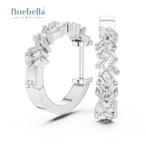 Vente chaude personnalisée 925 en argent Sterling fabriqué Baguette diamant boucle d'oreille pour les femmes partie porter - Product Image 6