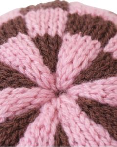 Gorro de Punto a Cuadros Rosa Marrón de Invierno, Grueso, Cálido, Mezcla de Lana, Suave y Elástico, Fabricante Personalizado, Unisex, para Clima Frío - Product Image 3