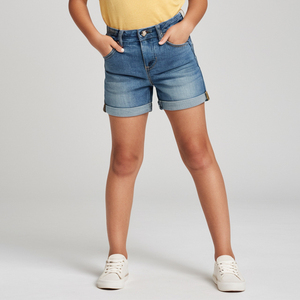 กางเกงยีนส์ขาสั้นเด็กผู้หญิง พรีเมียม เอวสบาย ใส่ลำลอง ออกนอกบ้าน ระบายอากาศได้ดี ผ้าฝ้ายผสม สีติดทนนาน ดูทันสมัย สมบูรณ์แบบ - Product Image 3