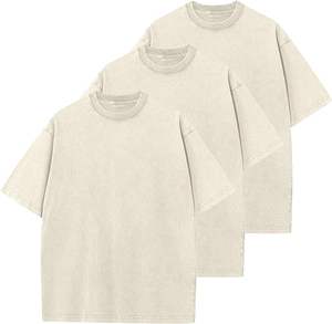 Vintage Washed Unisex Oversized 3 pack T-<b>Shirts</b> Cotton Tee Loose Fit Short Sleeve Casual Solid <b>Colours</b> T <b>shirts</b> for Men Women - Product Image 1