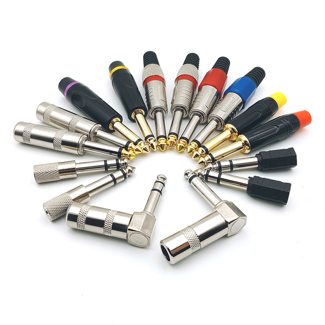 3.5mm/6.35mm Jack TRS Stereo 3 pole 1/4" TS Mono 2pole Microphone Guitar Line Instrument Phone Plug Audio Connector