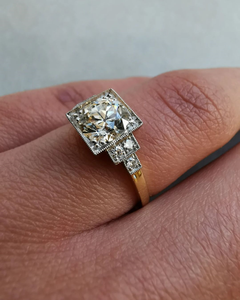 แหวนหมั้นเพชรทรงโบราณแบบฝังขอบ 1.55 กะรัต ทรง OMC เพชรเพาะเลี้ยงในห้องปฏิบัติการ แหวนแต่งงานเพชรทรงกลมแบบยุโรปโบราณ เครื่องประดับวินเทจ - Product Image 2