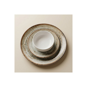 Valencia 3-Piece Porcelain Serving Set Modern Design with <b>Large</b> Serving <b>Plate</b> Breakfast <b>Plate</b> Dishwasher Safe Bowl - Product Image 3