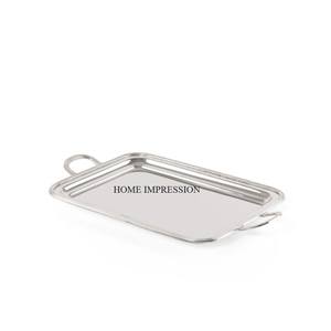 Superbe nouvelle collection de plateaux de service ronds modernes en aluminium plaqué or, résistants à la chaleur, design élégant, grande vaisselle - Product Image 2