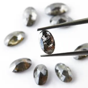 Diamant non monté pour la fabrication de bijoux, taille ovale sel et poivre, bonne qualité - Product Image 3