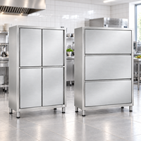 Armoire de rangement alimentaire en acier inoxydable personnalisable avec porte coulissante et porte relevable pour cuisine commerciale