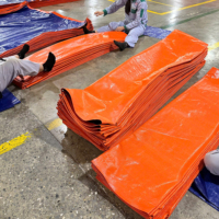 Bâche en PE robuste 200GSM, bleu orange, imperméable, coins renforcés, pour événements en plein air, marchés, stands, tapis de pique-nique, camping