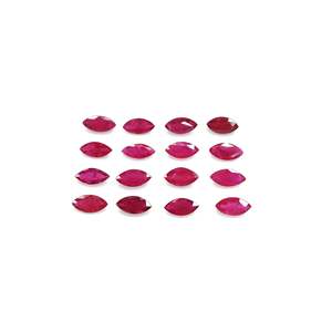 Rubis naturel du Mozambique, taille marquise, non traité, 4x8mm, diamant coussin lâche avec teinte rouge rose, traitement poli à la chaleur - Product Image 1
