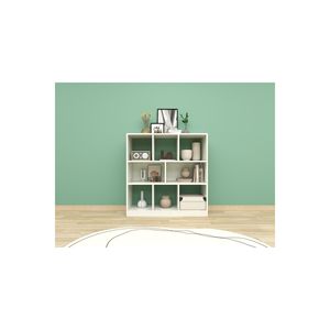 Modern Multi-Purpose Living Room Bookshelf Space-Saving Split Design <b>White</b> Suntalam 8-Shelf for <b>Bookcases</b> & Bookshelves - Product Image 6