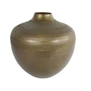 Modern Design Hammered Flower Vase <b>Matt</b> Brass Gold Color Flower Pot for Living Room Decor and Home Decor - Product Image 1