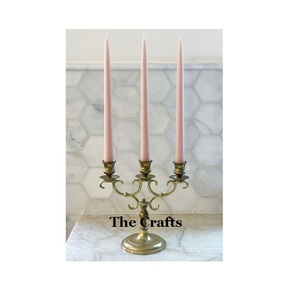 Candelabros de latón de color dorado, candelabros de tamaño y forma personalizados para uso en decoración de hoteles y restaurantes - Product Image 5