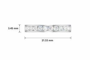 Bague pour femme en or 14 carats et diamants ronds taille brillant sertis en canal, dix pierres, éternité - Product Image 2