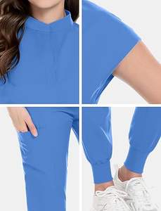 ชุดสูทพยาบาลผ้าสแปนเด็กซ์ทอ OEM ชุดวิ่งกางเกงหลายกระเป๋าสำหรับผู้หญิงชุดทำงานโรงงานขายส่ง - Product Image 4