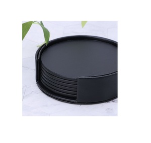 Custom High Quality Leather coaster <b>Gifts</b> logo Genuine Leather coaster Set for Customized Size <b>Cheap</b> Price - Product Image 6
