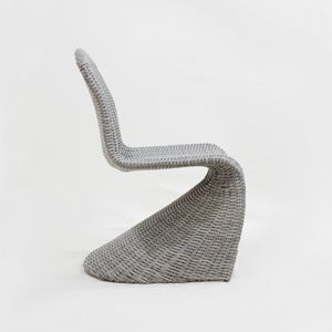 Modern Outdoor Single <b>Chair</b> with Metal Frame and Grey Reflective Woven Rope for Patio, <b>Garden</b> and Balcony - Product Image 5
