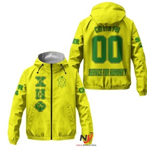 Chaqueta cortavientos desmontable con capucha de invierno Chi Eta Phi al por mayor personalizada, chaqueta de lluvia para hombre - Product Image 5