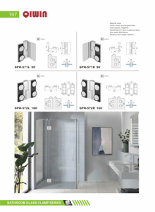 Bagno di 180 gradi alzante doccia cerniera morsetto di vetro risparmio di spazio pieghevole in vetro con facile installazione <span class=keywords><strong>a</strong></span> vite svasata - Product Image 6
