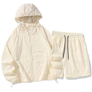 Ensemble coupe-vent et court en polyester et nylon avec fermeture éclair Baggy personnalisé nouvelle mode Survêtement coupe-vent pour hommes - Product Image 5