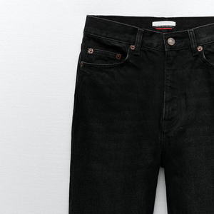 Pantalones vaqueros rígidos de cintura alta para mujer, precio barato de talla grande, precio al por mayor, pantalones vaqueros con dobladillo hasta el tobillo, servicio OEM, 2025 - Product Image 3