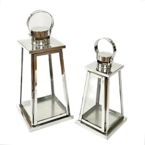 Finition brillante européenne moderne fait à la main en acier inoxydable taille personnalisée bougeoir lanternes maison jardin mariage décoratif - Product Image 5