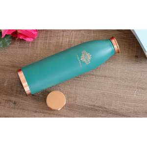 Modern 900 ML Pure Copper Vacuum <b>Bottle</b> with Lacquer Coated Silk Finish Designed for Travel - Product Image 5