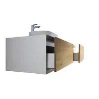 Ensemble de meuble-lavabo mural double vasque moderne de luxe de 72 pouces avec tiroir à ouverture par pression et plan de travail en MDF pour salle de bain, hôtel, appartement, villa