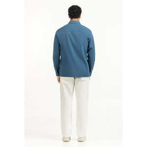 Camisas Casuales para Hombre con Cuello Mao, 100% Algodón Popelina, Diseño a Cuadros, ODM, MN-CS-WS25-299 - Product Image 4